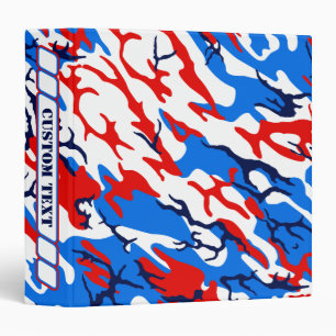 Classeur Camo blanc rouge et bleu avec titre perso
