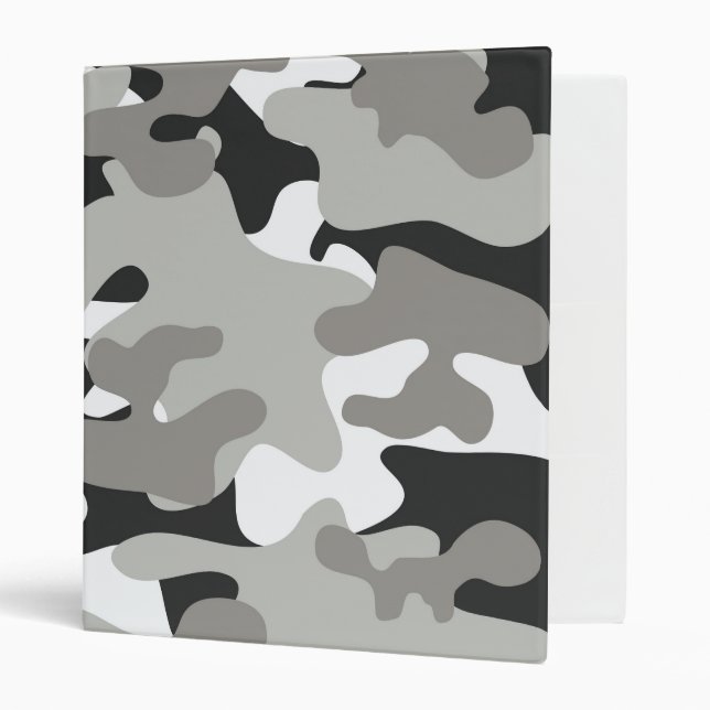 Classeur Camo noir et gris (Devant/intérieur)