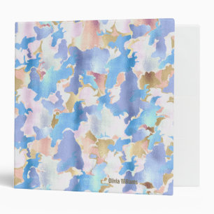 Classeur Camouflage Métallique Rose Bleu Or Abstrait