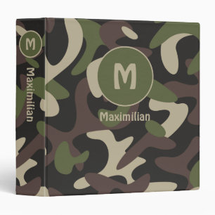 Classeur Camouflage militaire Soldat Camo militaire Monogra