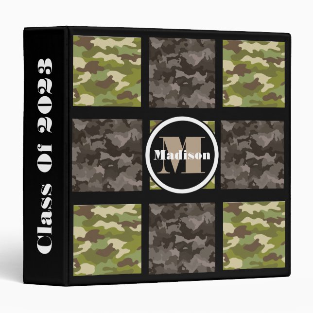 Classeur Camouflage mixte avec personnalisation (Devant/Côté)