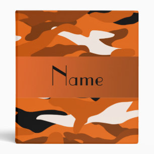 Classeur Camouflage orange nommé personnalisé