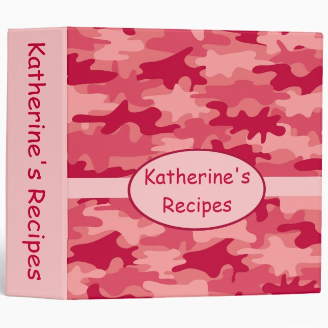 Classeur Camouflage rouge Carnet personnalisé (Devant/Côté)