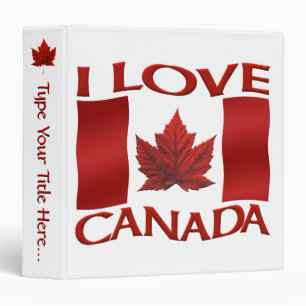 Classeur Canada Reliure personnalisée J'aime Canada Reliure