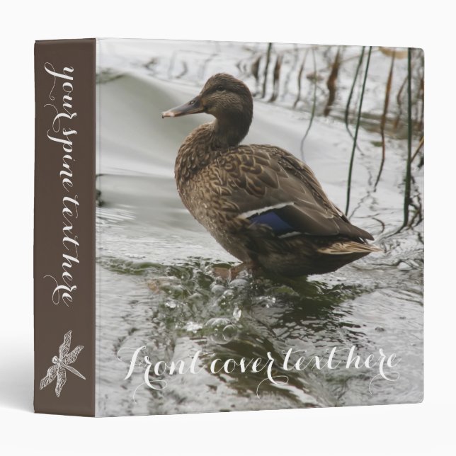 Classeur Canard gris sur la nuit du lac (Devant/Côté)