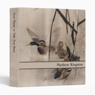 Classeur Canards dans l'eau Nature roseaux peinture japonai