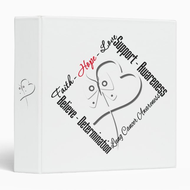 Classeur Cancer du poumon Faith Hope Love Butterfly Classeu (Devant/Côté)