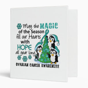 Classeur Cancer ovarien de pingouins de Noël