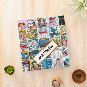 Classeur Caractères comiques Enfants Motif Nom Sticker