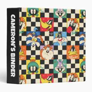 Classeur Caractères LOONEY TUNES™ sur Checker noir et blanc