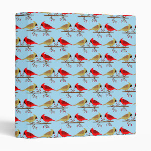 Classeur Cardinaux de Noël mignons et Baies rouges modélisé