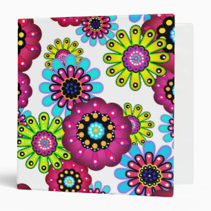 Classeur Caricature amusante Abstraite fleurs fleuris enfan