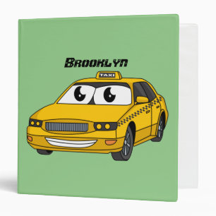 Classeur Caricature amusante de taxi jaune mignon