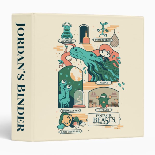 Classeur Caricature Bêtes fantastiques Scènes (Devant/Côté)