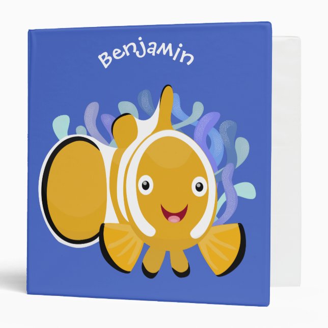 Classeur Caricature d'anénome de poisson clown joli (Devant/Intérieur)