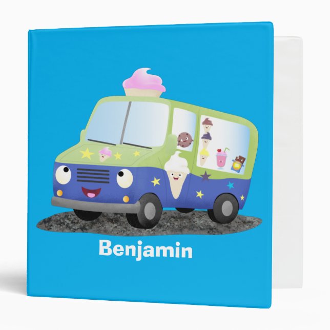 Classeur Caricature de camion de glace joli (Devant/Intérieur)