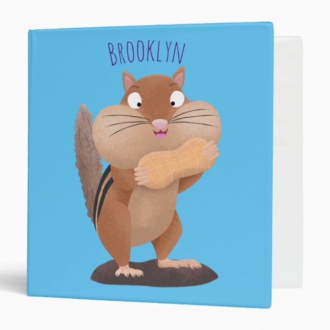 Classeur Caricature de chipmunk à grosses joues mignonnes (Devant/Intérieur)