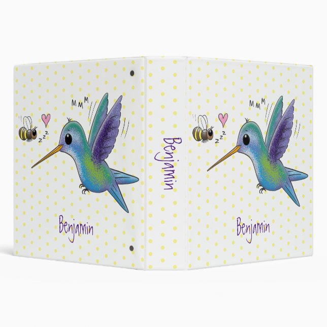 Classeur Caricature de colibri d'abeille mignonne (Arrière-plan)