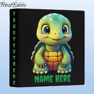 Classeur Caricature de la tortue de mûre de l'enfant