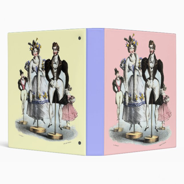 Classeur Caricature de "Les Fashionables" Philipon Circa (Arrière-plan)