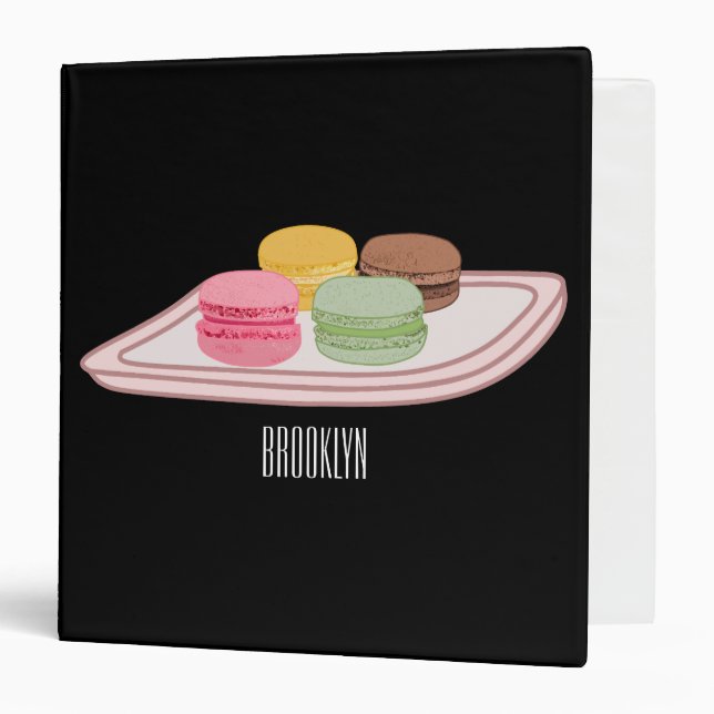 Classeur Caricature de Macaron (Devant/Intérieur)