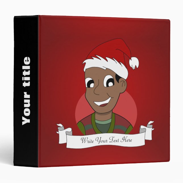 Classeur Caricature de Noël (Devant/Côté)
