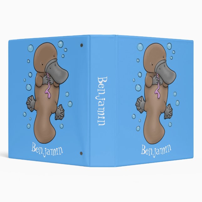 Classeur Caricature de platypus bébé très heureuse (Arrière-plan)