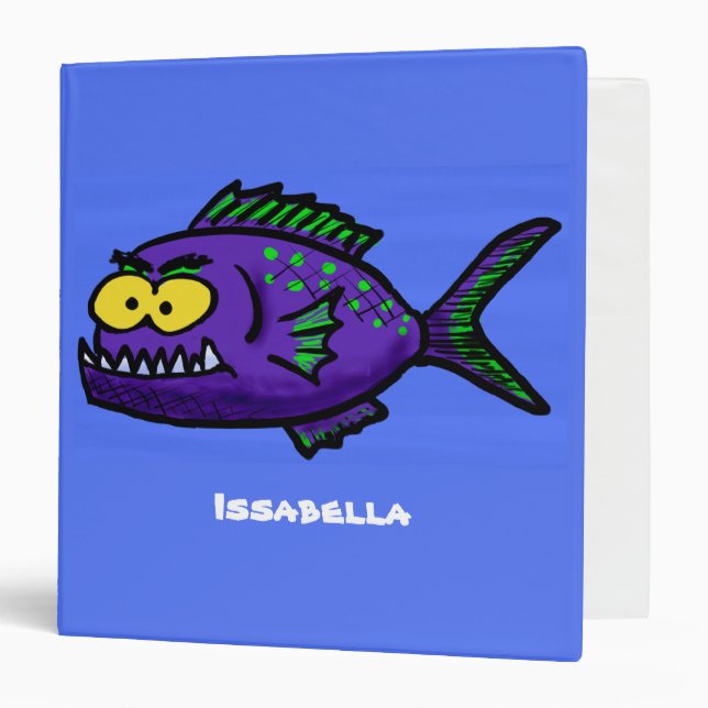 Classeur Caricature de poisson de Piranha (Devant/Intérieur)