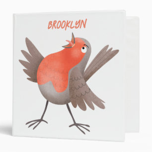 Classeur Caricature d'oiseau rouge chantant mignon