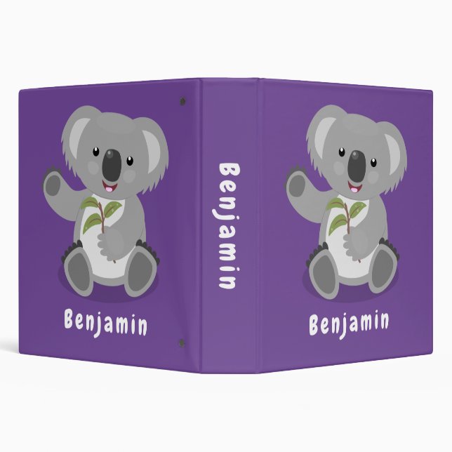 Classeur Caricature joyeux koala agitant (Arrière-plan)