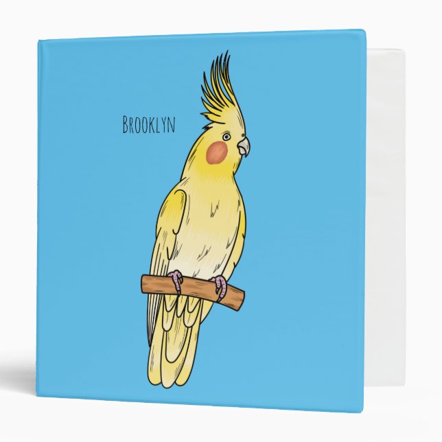 Classeur Caricature pour oiseaux Cockatiel (Devant/Intérieur)
