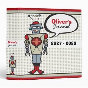 Classeur Caricature Robot Rétro Cute Kids Boy Fête d'annive