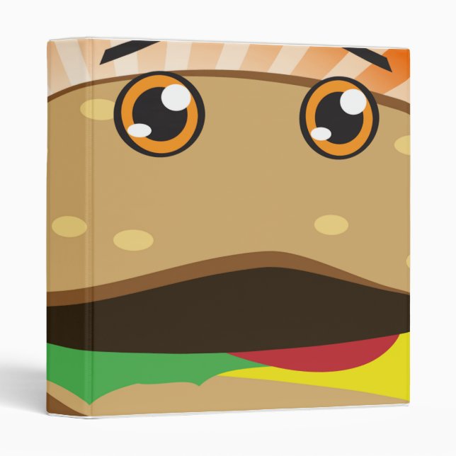 Classeur carnet cheeseburger de chibi (Devant/Côté)