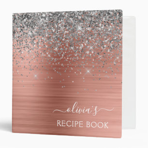 Classeur Carnet de Cookbook Rose Gold Silver Parties scinti