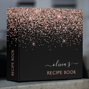 Classeur Carnet de Rose Gold Rose Black Parties scintillant