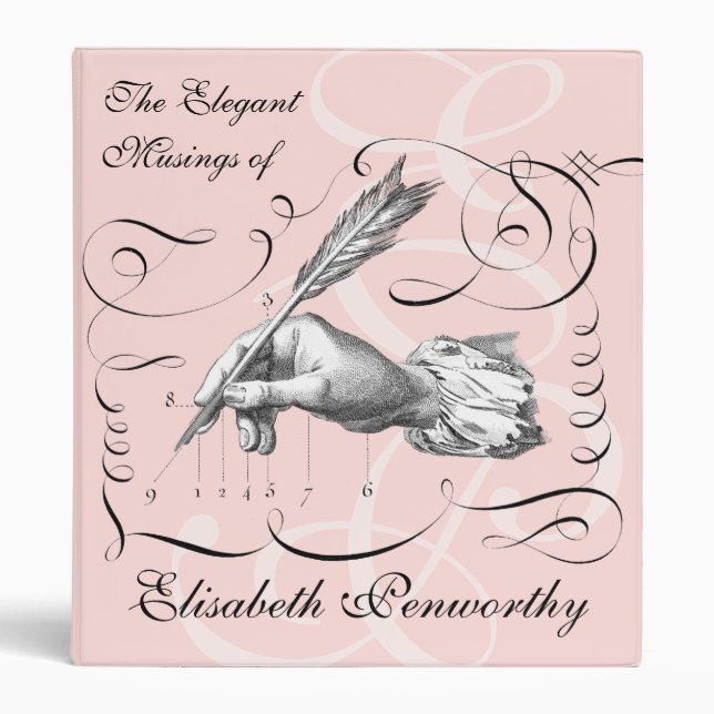 Classeur Carnet d'écriture élégante et féminine (Devant)