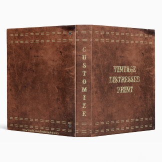 Classeur Carnet en cuir affligé par cru antique