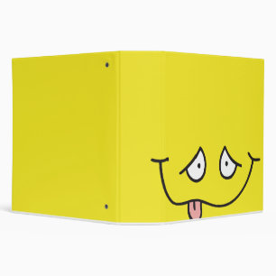 Classeur carnet jaune à la langue drôle