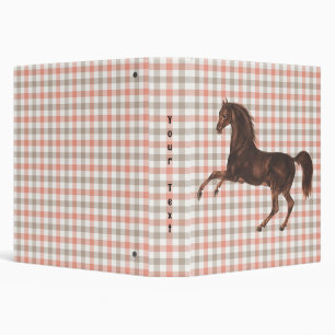 Classeur Carnet personnel d'art à carreaux de cheval vintag