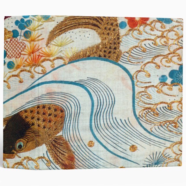 Classeur Carpe et eau courante, design japonais (Devant/Côté)