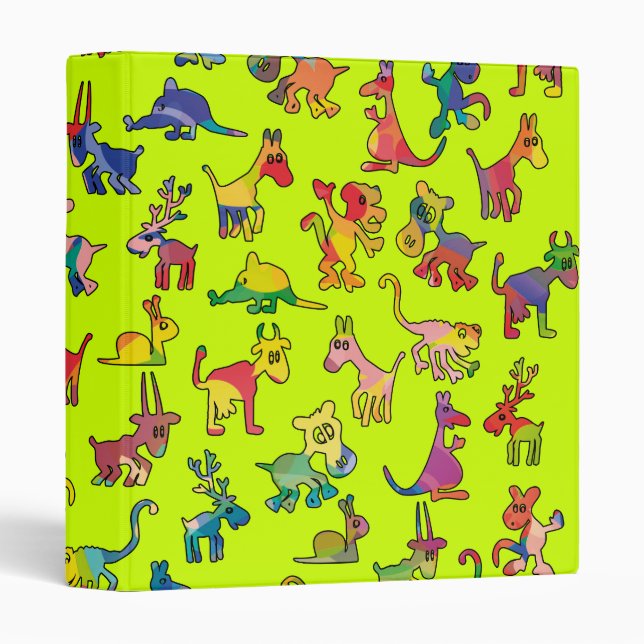 Classeur Carreaux de Motif Animaux Abstraits (Devant/Côté)