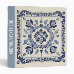 Classeur Carreaux Portugais Azulejos Vintage Bleu Et Blanc