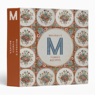 Classeur Carreaux vintages en terre cuite Monogramme Recett