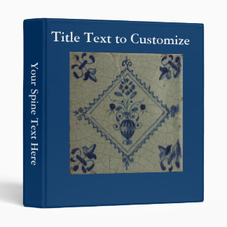 Classeur Carrelage Bleu Delft - Vase avec Fleurs et Bouquet