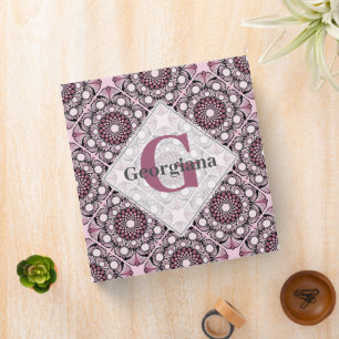 Classeur Carrelage monogramme Rose de cerise en fleurs Mand