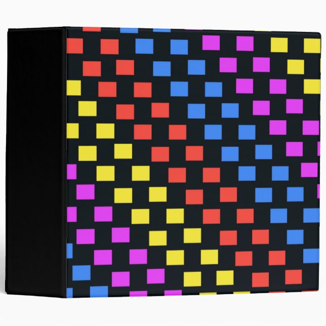 Classeur Carrés colorés (Devant/Côté)