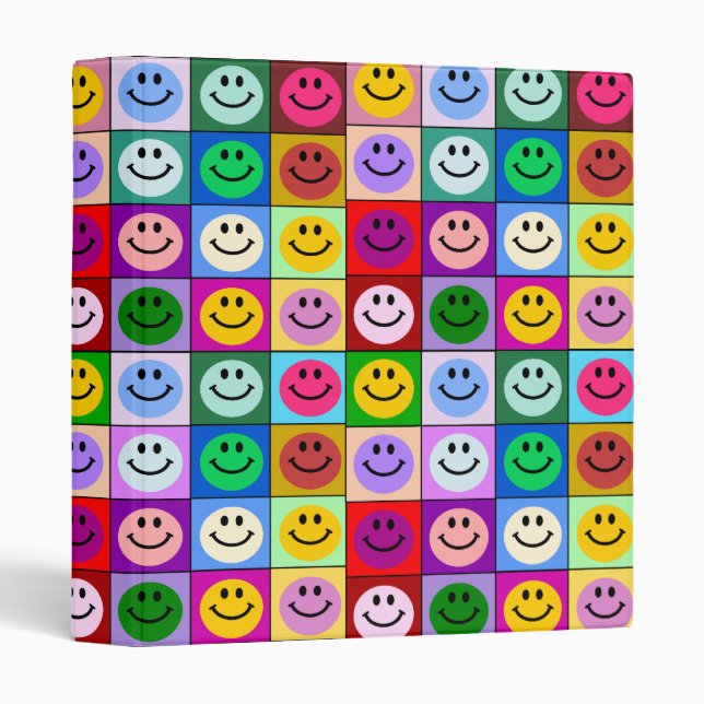 Classeur Carrés de visage d'arc-en-ciel (Devant/Côté)