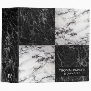 Classeur Carrés noirs et blancs de pierre de marbre