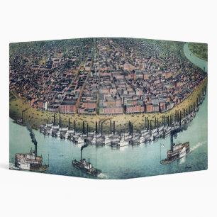 Classeur Carte Ancienne Saint-Louis Missouri Fleuve Mississ