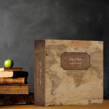 Carte ancienne vintage avec garniture en cuir faux